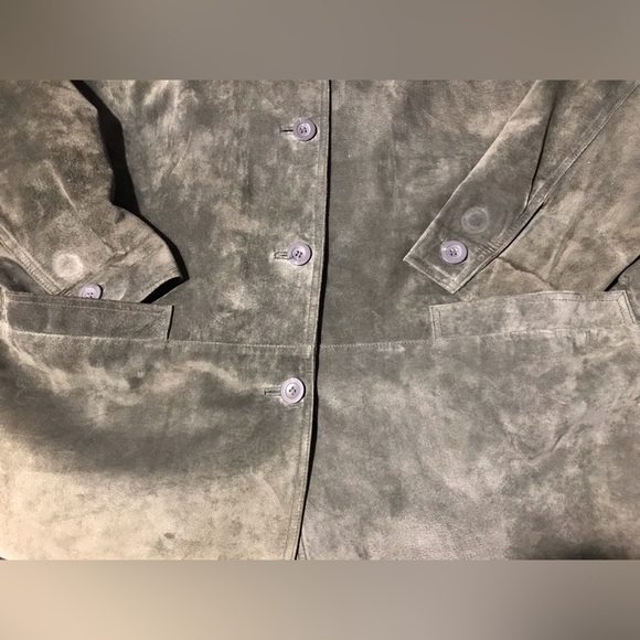 NWOT Vintage Womens Unisex ST JOHNS BAY GREEN OLIVE SUEDE Jacket 3XL Leather Rl - Picture 4 of 13